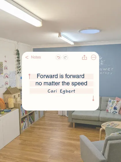 Instagram post: Forward is forward no matter the speed. Cari Egbert